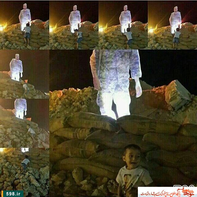 روایت جانسوز لحظه روبه‌رو شدن فرزند کوچک شهید سامانلو با تمثال پدرش
