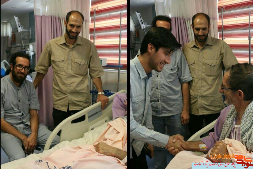 عیادت جمعی از فعالین فرهنگی و خانواده شهدا از هنرمند متعهد حوزه ایثار و شهادت + تصاویر