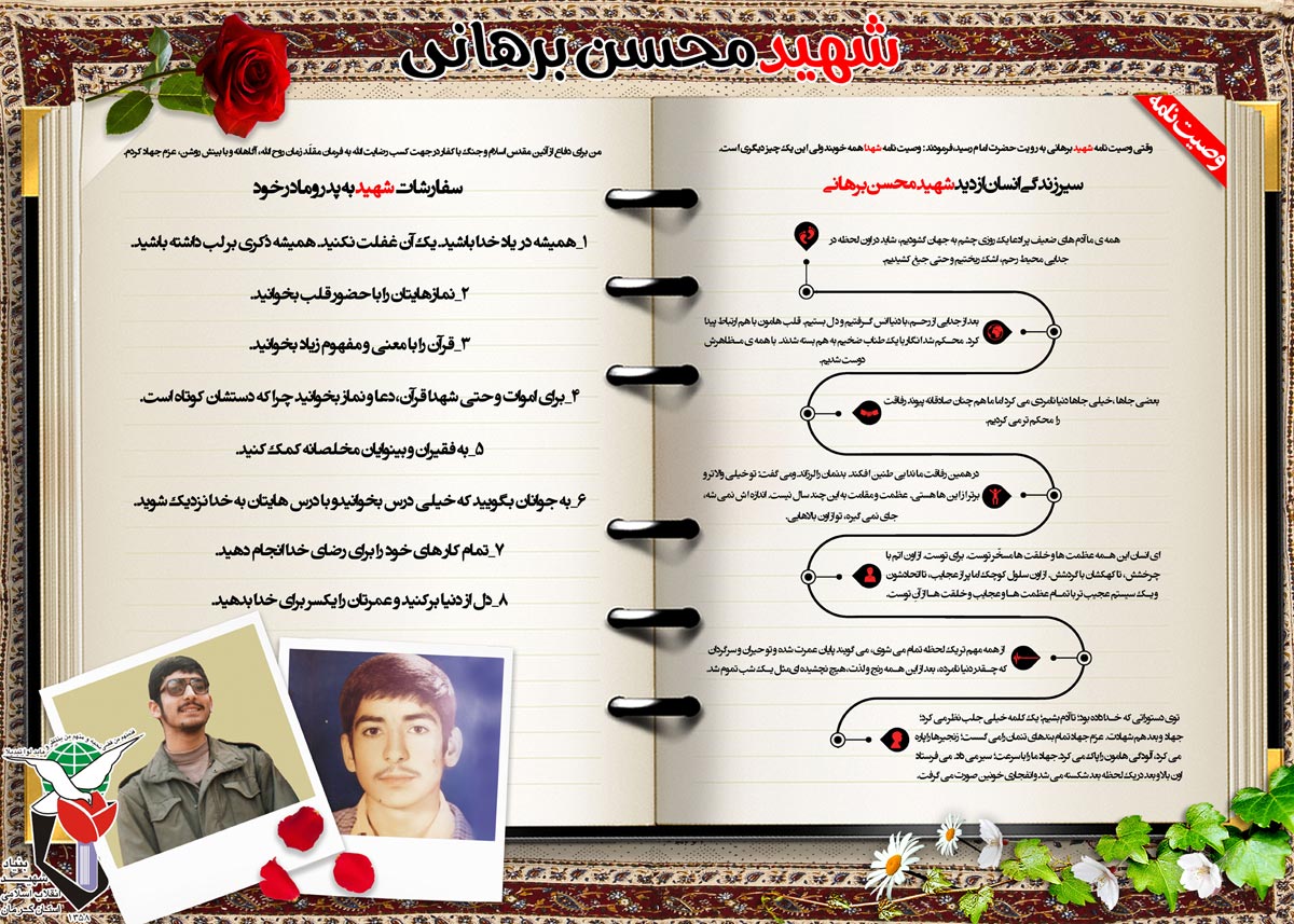 اینفوگرافی/ وصیت نامه دانش آموز شهید «محسن برهانی» اینفوگرافی/ وصیت نامه دانش آموز شهید «محسن برهانی»