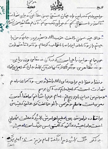 شهادت را با چشم باز و آزادانه انتخاب کردم