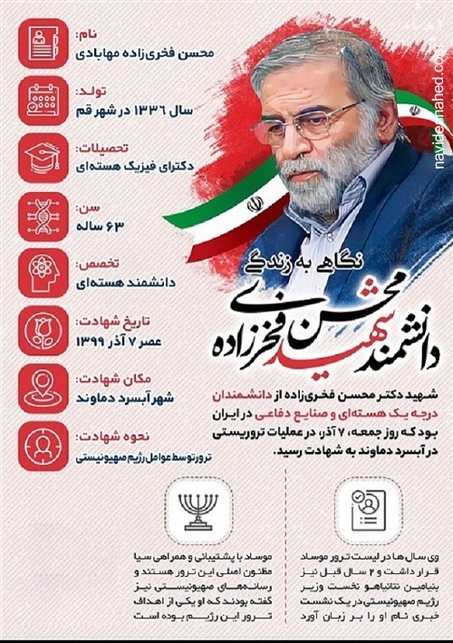 اینفوگرافیک شهید محسن فخری زاده اینفوگرافیک شهید محسن فخری زاده