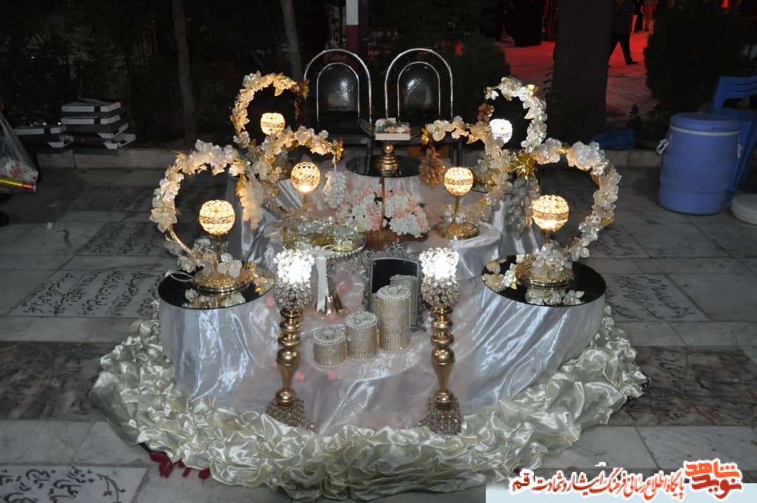 فرزند شهید مدافع حرم نیشابوری مراسم عقد خود را در جوار گلزار شهدای این شهرستان جشن گرفت