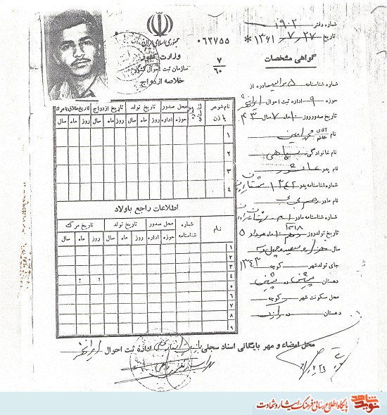 اسناد و تصاویر شهید «محمد امین سپاهی»