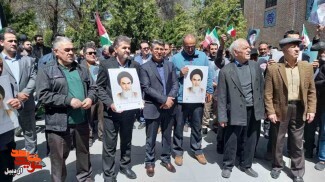اجتماع مردم و خانواده‌های شهدا و ایثارگران در حمایت از پاسخ مقتدرانه سپاه در اردبیل+ تصاویر