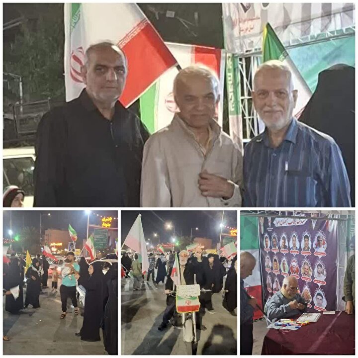حضور خادمان شهدای غریب خوزستان در کنار مردم در برنامه‌های شبانه