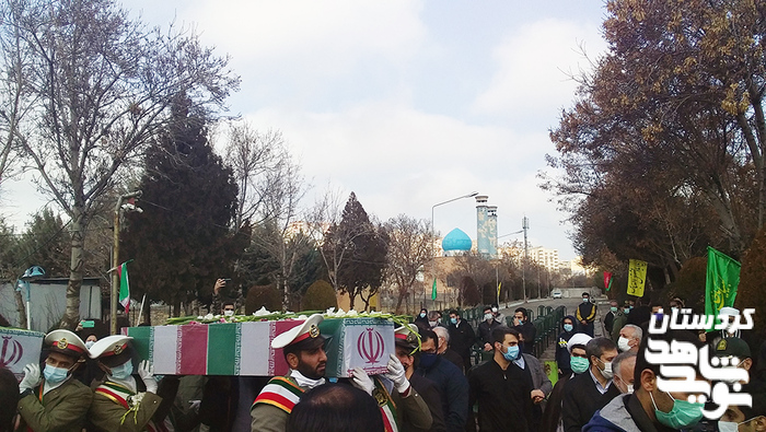 تشییع و تدفین پیکر مطهر ۲ شهید گمنام در دانشگاه فرهنگیان کردستان