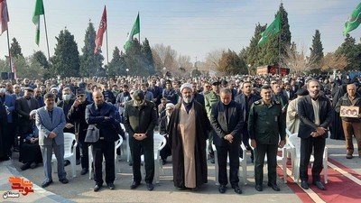 مراسم تشییع پیکر مطهر شهید گمنام خوشنام در استانداری سمنان- هفتم دی‌ماه ۱۴۰۱