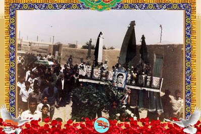 مراسم تشییع پیکر مطهر شهید محمود احمدی در روستای ریکان از توابع شهرستان گرمسار